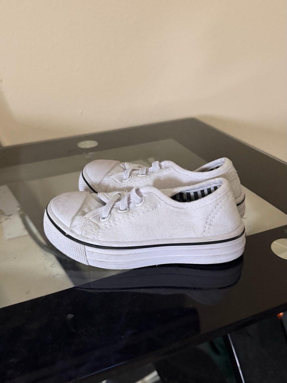 Kids White Canvas Low-Top Sneakers - Unbranded